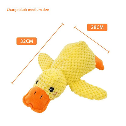 Plush Dog Toy Bite Resistant Sleeping Sound Making Small Yellow Duck For Small Dogs Golden Retriever Corgi Pet Toys