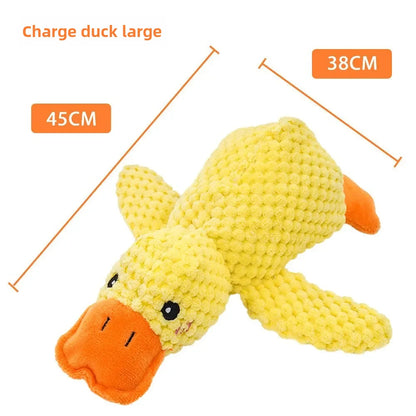 Plush Dog Toy Bite Resistant Sleeping Sound Making Small Yellow Duck For Small Dogs Golden Retriever Corgi Pet Toys