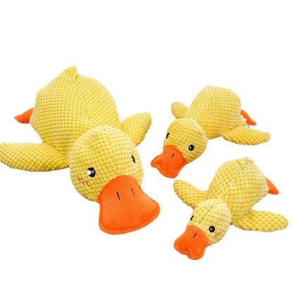 Plush Dog Toy Bite Resistant Sleeping Sound Making Small Yellow Duck For Small Dogs Golden Retriever Corgi Pet Toys