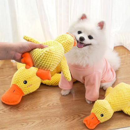 Plush Dog Toy Bite Resistant Sleeping Sound Making Small Yellow Duck For Small Dogs Golden Retriever Corgi Pet Toys